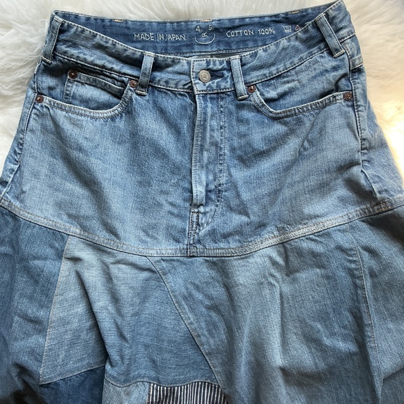 45Rpm.  Rye Mugi Charlotte patchwork.denim skirt. - Picture 5 of 7